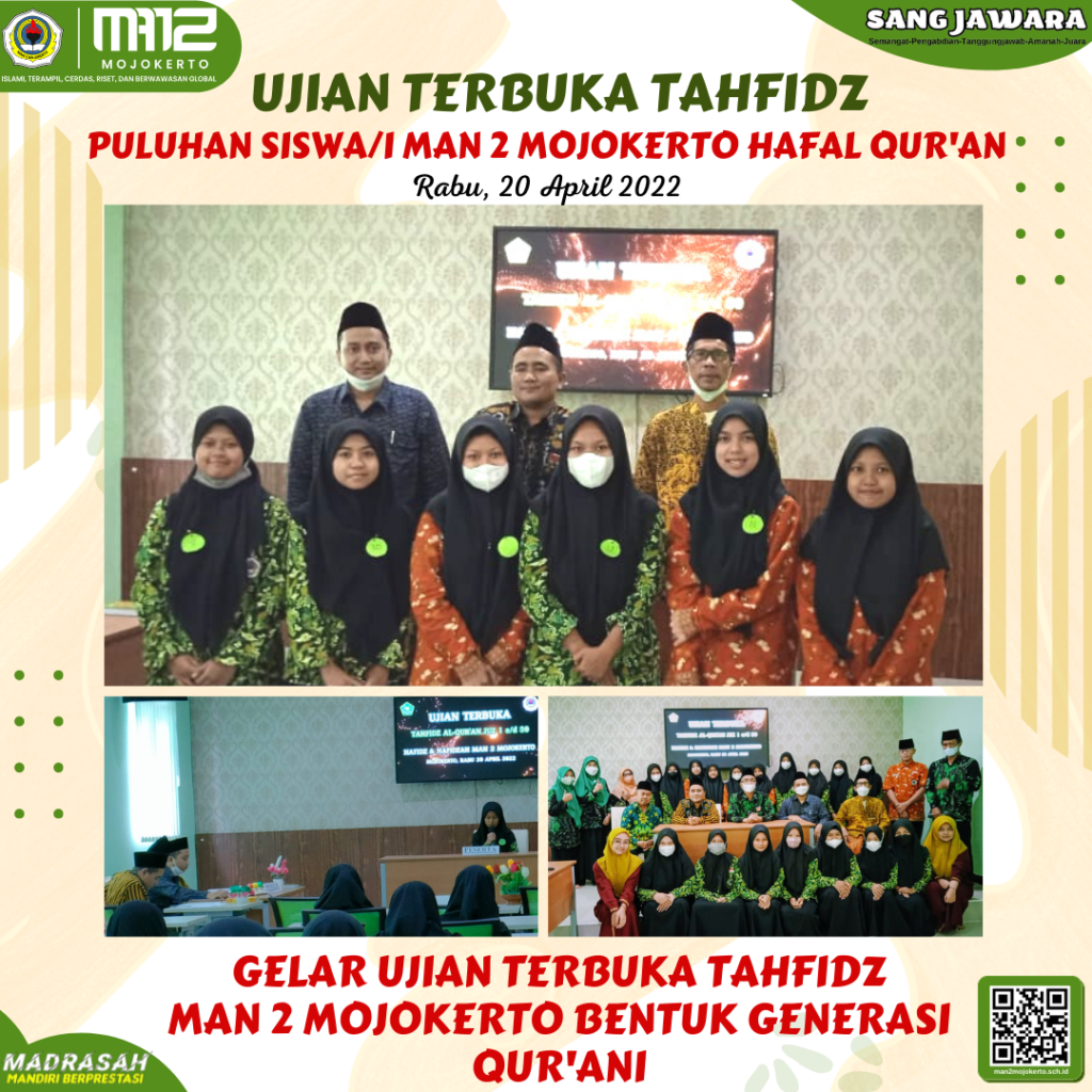 Gelar Ujian Terbuka Tahfidz, MAN 2 Mojokerto Bentuk Generasi Qur’ani